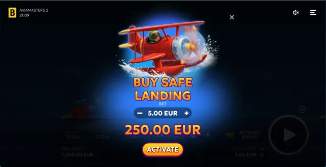 The Safe Landing feature screen.